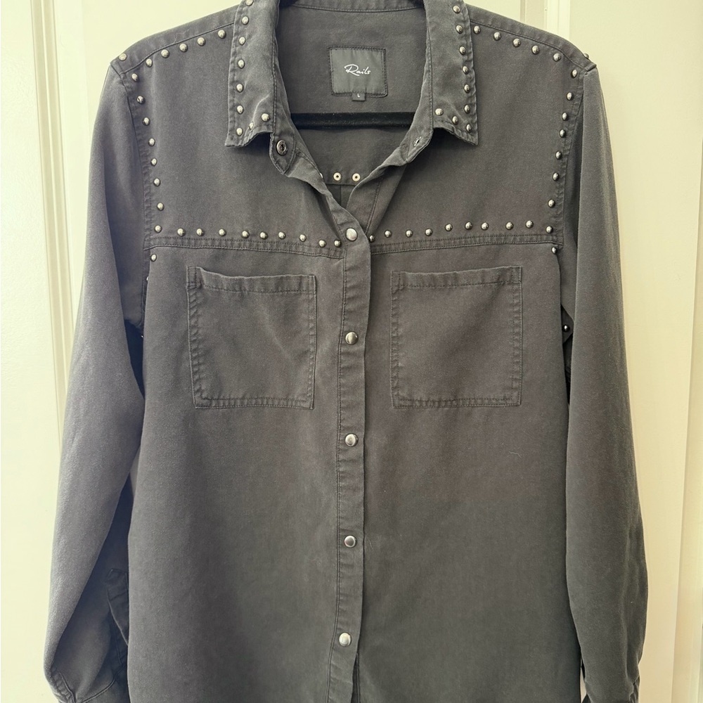 Rails Women’s Black Studded Button Down Shirt